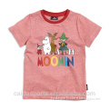 Moomin printing 100% cotton red short sleeved boy T-shirts